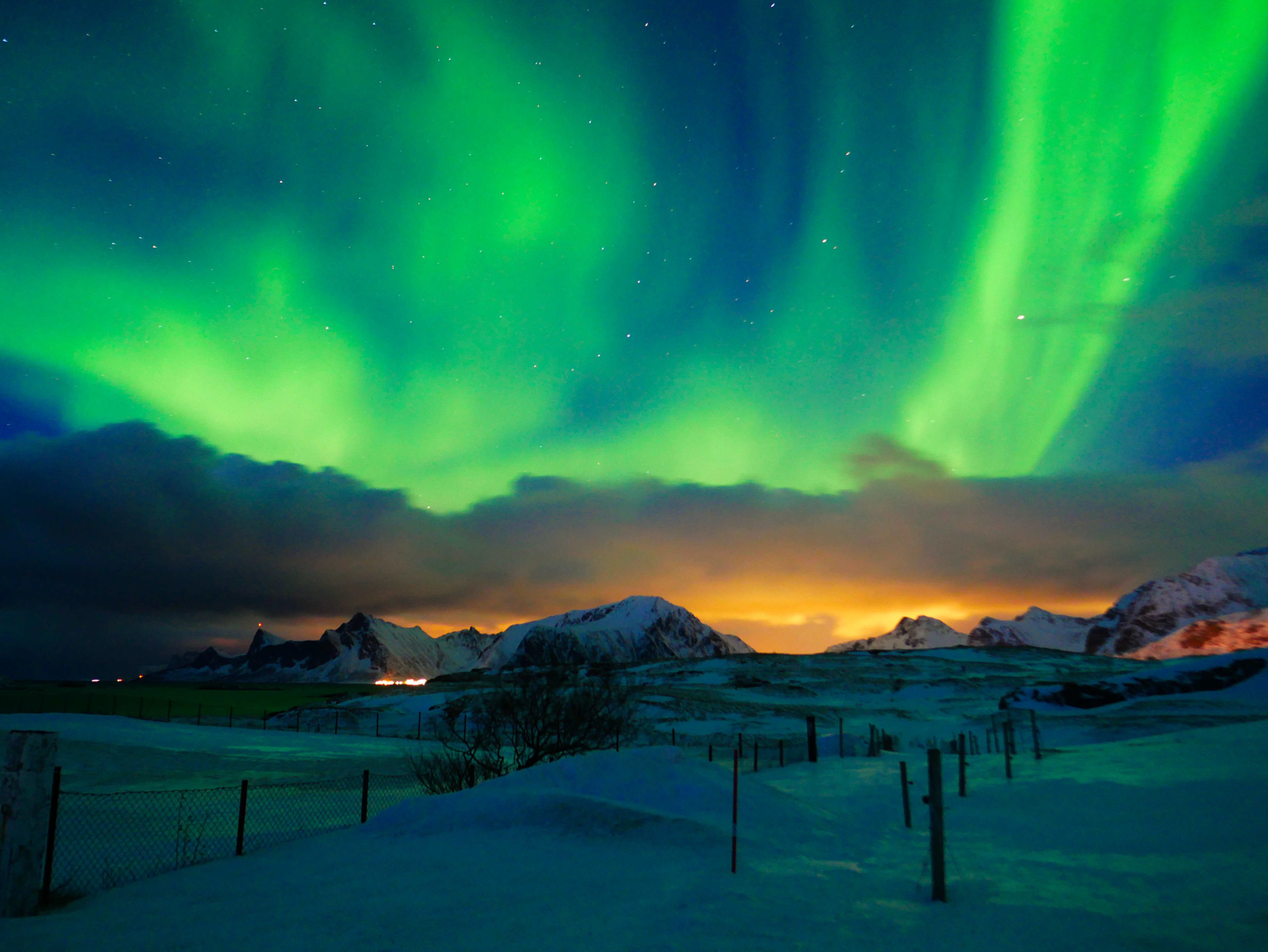 Unter Polarlichtern Auf Den Lofoten – Überallpenner